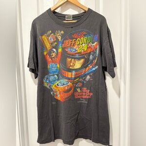 Vintage Jeff Gordon Graphic T-Shirt 1995 Distressed Faded NASCAR 90s USA